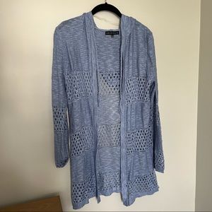 Blue hooded cardigan